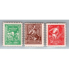 ALEMANIA OCUPACION SOVIETICA 1945 Yv 19/21 SERIE COMPLETA NUEVA CON GOMA ZONA RUSA MECKLENBURG 15 EUROS